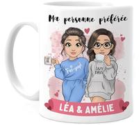 Cupdarling® Tasse Personnalisable Meilleure Amie - 2 Amies - Idee Cadeau Femme Anniversaire Original - Cadeau Pour Une Amie - Mug Personnalisé Amies - 330 mL Céramique
