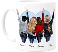 Cupdarling® Tasse Personnalisable Meilleure Amie - 4 Amies - Idee Cadeau Femme Anniversaire Original - Cadeau Pour Une Amie - Mug Personnalisé Amies - 330 mL Céramique
