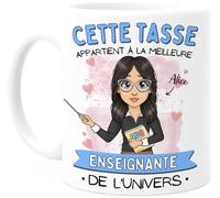 Cupdarling® Tasse Personnalisable pour Enseignante - Idée Cadeau Femme - Mug Maîtresse d'École, Professeur - Anniversaire