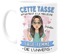 Cupdarling® Tasse Personnalisable Sage-Femme - Idée Cadeau Original et Humoristique - Anniversaire Femme - 330 mL Céramique