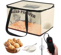 cupeohome Boîte à pain avec chauffage, capteur NTC, contrôle de la température et de la minuterie, étanche à pain électrique pliable avec sonde de température pour faire du pain, des pizzas, du yaourt