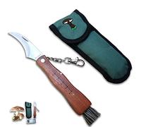 CUPERINOX Couteau à Champignons | Acier Inoxydable | Brosse de Nettoyage et Pochette de Protection Incluses | Couteau Mycologique