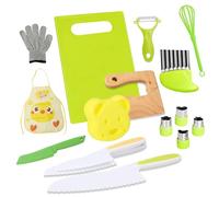 CUPERINOX Kit cuisine 2 ans | Set couteau Montessori 16 pièces | Ustensiles de cuisine ludique | Couteau chef club sécurisé | Ensemble de cuisine miniature | Kit Montessori cuisine | Couteau bébé