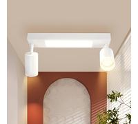 cupgow Plafonnier LED Spot de plafond à 2 flammes - Lampe de plafond Blanc 3000k 20W Blanc chaud GU10 Lampe de couloir Pivotant 350° Spot de plafond pour cuisine salle à manger chambre corridor