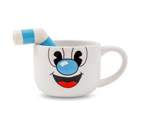 Cuphead Mugman Tasse à café en céramique et paille | Capacité : 591 ml