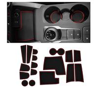 CupHolderHero Compatible avec Ford Escape Accessories 2020-2021 - Inserts antidérapants et Anti-poussière pour Porte-gobelets, Console Centrale et Doublure de Poche de Porte (Bordure Rouge)