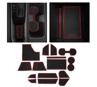 CupHolderHero Compatible with Nissan Sentra Accessories 2020-2023 Premium Custom Interior Non-Slip Anti Dust Cup Holder Inserts, Center Console Liner Mats, Door Pocket Liners 16pc Set (Red Trim)