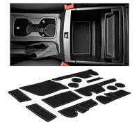 CupHolderHero Fits with Ford Ranger Accessories 2019-2023 Custom Interior Non-Slip Anti Dust Cup Holder Inserts, Center Console Liner Mats, Door Pocket 13pc Set (SuperCrew-5 Passenger) (Gray Trim)
