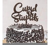 Cupid Is Stupid Décoration de gâteau de mariage rustique Mr and Mrs Silhouette en bois pour gâteau de mariage et de fiançailles Cadeau de fête prénuptiale