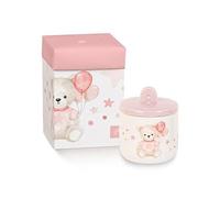 Cupido&Co. Bougie ours avec ballons roses H 75 cm D 60 mm avec boîte