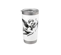 Cupidon Angel Chérubin Blackwork Gobelet isotherme en acier inoxydable double paroi