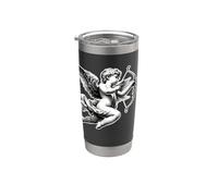 Cupidon Angel Chérubin Blackwork Gobelet isotherme en acier inoxydable double paroi