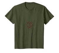 Cupidon Apprenti Amour Flèches Coeur Cadeau Romantique T-Shirt, Enfant, Olive, 2 Ans