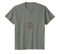 Cupidon Apprenti Amour Flèches Coeur Cadeau Romantique T-Shirt, Enfant, Vert Kaki chiné, 8 Ans