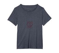 Cupidon Apprenti Amour Flèches Coeur Cadeau Romantique T-Shirt, Femme Grandes Tailles, Bleu Chiné, 6X