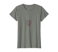 Cupidon Apprenti Amour Flèches Coeur Cadeau Romantique T-Shirt, Femme, Vert Kaki chiné, XS