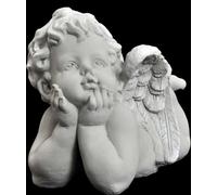 Cupidon couché I Sculpture en pierre massive