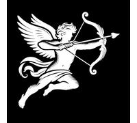 Cupidon et Stickers lettrage 67.2x71.4cm N'abîme pas le mur Blanc