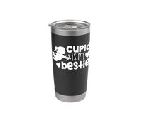 Cupidon Is My Bestie Flèche en forme de cœur pour la Saint-Valentin Gobelet isotherme en acier inoxydable double paroi