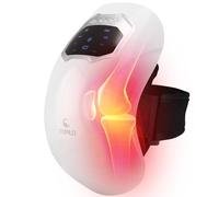 CuPiLo Masseur de genou pour soulager la douleur, masseur de genou sans fil avec chaleur, massage chauffant du genou avec 3 niveaux de chauffage et 3 modes de vibration, écran LED, sangles réglables