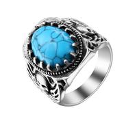 Cupimatch Bague Homme Acier Inoxydable: Bague Tête de Mort avec Œil de Tigre Style Vintage Punk Biker Motard Carré - Cadeau Homme Anniveraire Fête des Pères