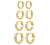 Cupimatch Boucles d’Oreilles Femme Créole:Boucles d’Oreilles Fantaisie Cubique Zircon Brillant Aiguille en Argent S925 Élégant et Sophistiqué Argent/Or - Cadeau Anniversaire Saint Valentin