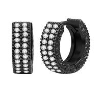 Cupimatch Boucles d'oreilles rune viking pour homme avec zircone noir nordique Viking Hoop Créoles de protection Bijoux Punk Gothique Huggie Boucles d'oreilles d'anniversaire pour amis mari, Cuivre