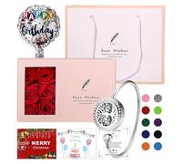 Cupimatch Bracelet Diffuseur d'huiles Essentielles Arbre de Vie Aimant Ronde Ouvert en Acier Inoxydable avec 10 pcs Recharge Coussins Lavable,Coffret Cadeau Femme pour Noël Anniversaire Saint-Valentin