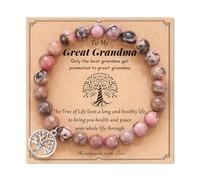 Cupimatch Bracelet en Pierre Naturelle Femme,Bracelet Arbre de Vie - Cadeaux d'anniversaire Grand-mère,Cadeau Noël Femme