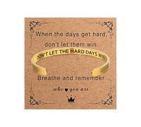 Cupimatch Bracelet Femme Acier Inoxydable : Bracelet Message DON’T LET THE HARD DAYS WIN Ouvert Gravé Motivant Doré - Cadeau Maman, Anniversaire, Encouragement
