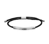 Cupimatch Bracelet inspirant femmes hommes : bracelet de motivation en acier inoxydable avec gravure « Don't let the hard day win » bracelet d'amitié légèrement tressé cadeau pour hommes femmes