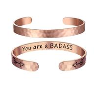 Cupimatch Bracelet Jonc Acier Inoxydable:Bracelets Femme Manchette Mots Encouragement Ouvert Polissage Style Fantaisie - Cadeau de Fête des Mères Anniversaire