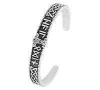 Cupimatch Bracelet manchette Viking marteau de Thor : rune nordique en acier inoxydable bijoux païens - Bracelet réglable pour homme