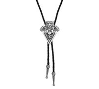 Cupimatch Collier Bolo Western Cowboy : pendentif en forme de taureau long réglable pour homme et femme, accessoire de fête rétro country dance, taille unique, Métal, Sans pierre précieuse