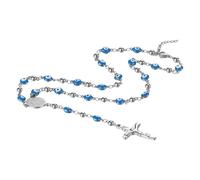 Cupimatch Collier Chapelet Croix Catholique,Jésus Chapelet Chretien avec Croix Médaille Saint Benoît pour Chrétiens Catholiques Communion Religieuse,Baptême,Messe,Bible,Amulette