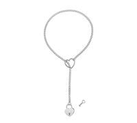Cupimatch Collier Femme Acier Inoxydable: Collier Choker Chaîne Cubaine en Y Coeur Réglable Style Gothique Punk Fantaisie - Cadeau Anniversaire