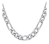 Cupimatch Collier Homme Figaro 1+3 en Acier Inoxydable 316L Chaîne Maille pour Homme et Femme,Bijoux Classique Punk Rock Hiphop (24, 6.5mm de largeur)