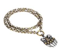 Cupimatch Collier Viking Griffe d'Ours : Collier Homme Acier Inoxydable Amulette Nordique Bijoux avec Chaîne Byzantine Longueur de la Chaîne 24 Pouces- Cadeau Homme Anniversaire et Fête des Pères