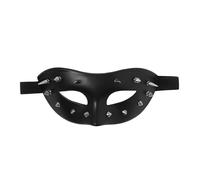 Cupimatch Masque Homme Punk: Demi-Masque RivetsMétal avec Pointes Noir Style Steampunk -Rock pour Concert et Fête Halloween