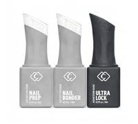 Cupio Adhesion Trio - Nail Prep, Nail Bonder et Ultra Lock Base, 3 x 8 ml - système 3 étapes pour une adhérence maximale contre les liftings