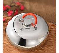 CUPLES Bouillotte en Acier Inoxydable pour Lit, Bouillotte Eau Chaude avec Housse, Bouteille d'eau Chaude 1L/1.5L/2.0L/3.0L, avec Entonnoir/Sac Tissé (Size : 15cm(5.9in))