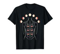 Cupping Therapy Woman Moon Phases Back Print T-Shirt Graphique avec Valeur