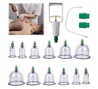 Cupping Ventouse Ensemble, 12pcs Tasses Ensemble de Ventouses Vide Ventouses Kit de Massage avec Pompe à Vide avec Aimants Thérapeutiques Ventouses de Massage pour Soulager les Douleurs