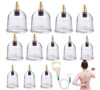 Cupping Ventouse Ensemble, 12PCS Tasses Ensemble de Ventouses Vide Ventouses Kit de Massage avec Pompe à Vide avec Aimants Thérapeutiques Ventouses de Massage pour Soulager les Douleurs