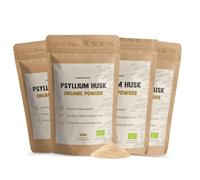 Cupplement Poudre de graines de psyllium (Psyllium Husk) bio Kombideal 4 x 300 g - Complément alimentaire en fibres - Capsules de graines de psyllium - Santé intestinale - Végétalien - Sans additifs