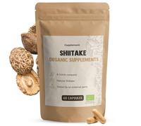 Cupplement - Shiitake 60 Capsules - Champignon Bio - Scoop Gratuit - Traces de Champignons - Superaliment - Shitake - Sans Extrait ni Poudre - Lentinula Edodes - Supplément - Poudre