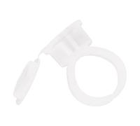 Cups à Anneaux Pigmentaires Microbladants Tatouage à Gobelets à Anneau à Encre Semi-permanente Porte-colle avec Couverture pour Tatouage Maquilleur 50pcs Plastique (Blanc)