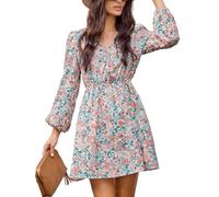 CUPSHE été Femmes Licou Wrap Maxi Longue Robe Florale découpée smockée ajustée Taille Plage Vacances Robe Maxi Longueur