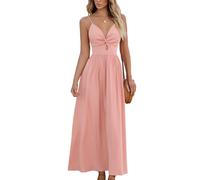 CUPSHE Robes d'été pour Femmes Col en V Cachemire sans Manches Occasionnel Couper Front tordu Robes de Plage Maxi