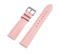 Cupsofu 12/13/14/15/16/17/18/19/20/21/22mm Boucle ardillon pour hommes et femmes Bracelet en cuir de veau à grain lisse avec barres à ressort à dégagement rapide, Rose-Argent, 17mm